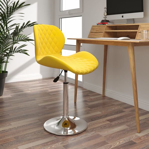 vidaXL Chaise pivotante de salle &agrave; manger Jaune moutarde Velours