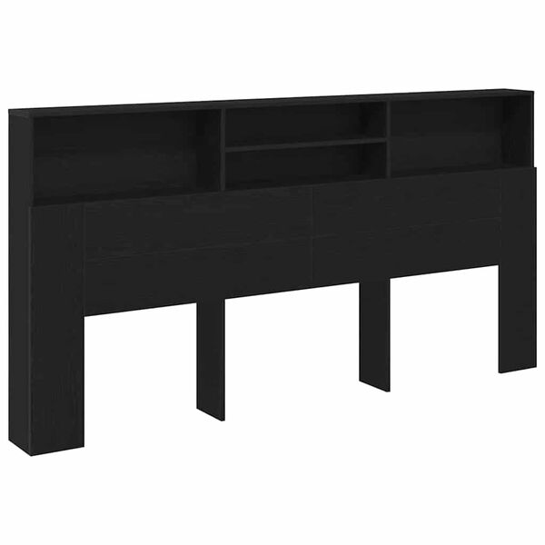 vidaXL Cabinet de T&ecirc;te de Lit Ch&ecirc;ne noir 200 x 19 x 103,5 cm