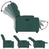 vidaXL Fauteuil inclinable &eacute;lectrique Vert fonc&eacute; Tissu