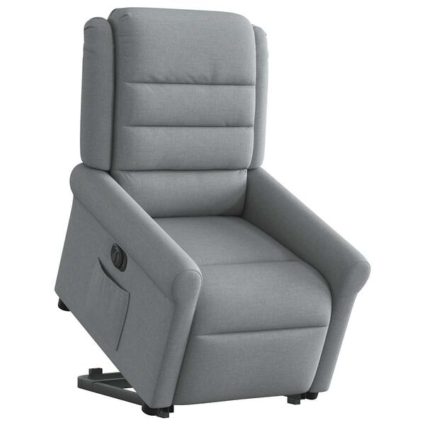 vidaXL Fauteuil inclinable &eacute;lectrique gris clair tissu