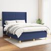 vidaXL Sommier &agrave; lattes de lit avec matelas Bleu 140x190 cm Tissu