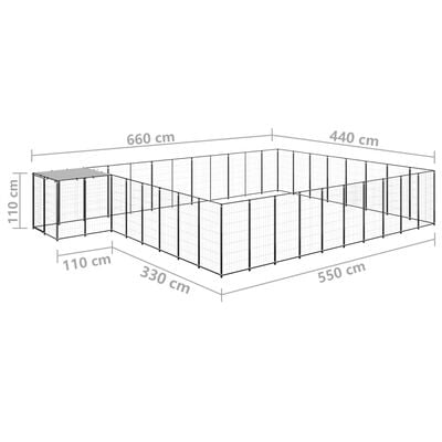 vidaXL Chenil Noir 25,41 m² Acier