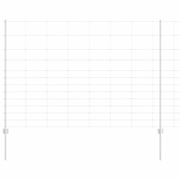 vidaXL Cl&ocirc;ture avec poteau Argent&eacute; 1,5 x 25 m Acier