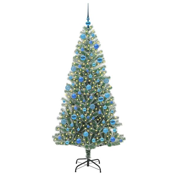 vidaXL Arbre de No&euml;l artificiel floconn&eacute; de neige avec lumi&egrave;re LED