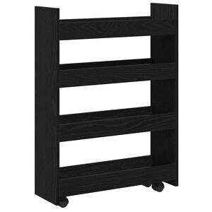 vidaXL Chariot de Rangement &Eacute;troit Ch&ecirc;ne noir 60 x 20 x 82 cm