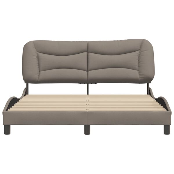vidaXL Cadre de lit sans matelas Hvar taupe 160x200 cm tissu