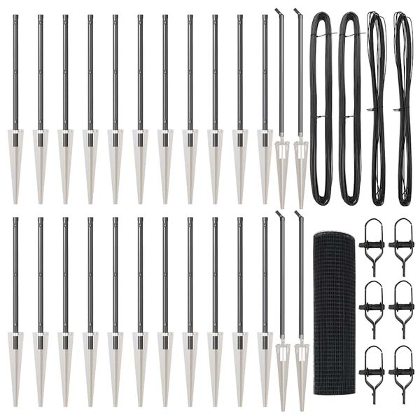 vidaXL Poteau de cl&ocirc;ture. Gris 50 x 0,6 m (maillage de 12 x 12 mm)