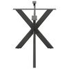 vidaXL Pied de table &agrave; manger en forme d'araign&eacute;e, anthracite, 150 x 78 x (72-73) cm, acier