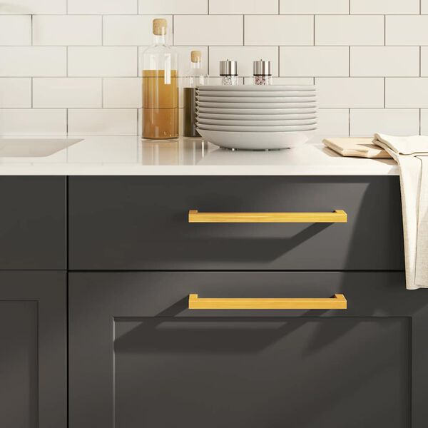 vidaXL Poign&eacute;es d'armoire 5 pcs dor&eacute; 224 mm acier inoxydable