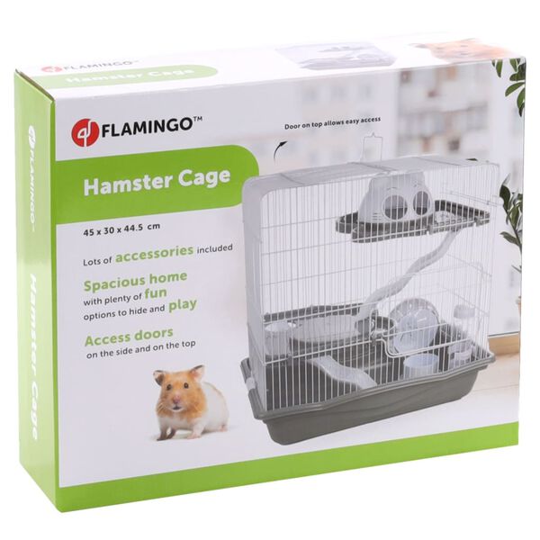 FLAMINGO Cage pour hamsters Binky 45x30x44,5 cm Gris