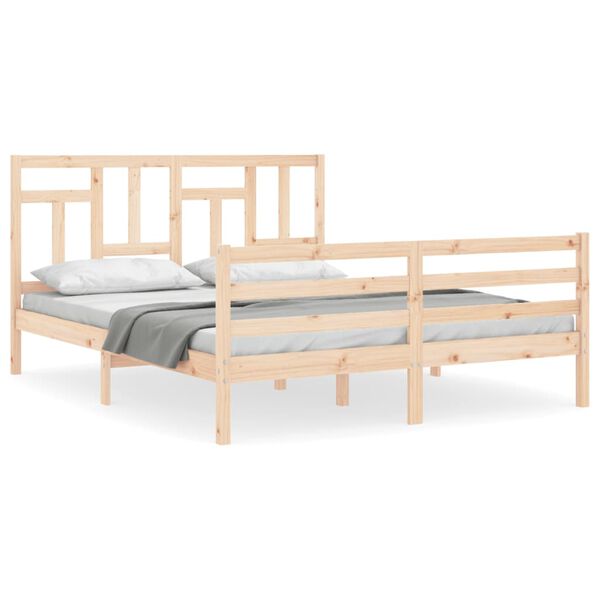 vidaXL Cadre de lit sans matelas 160x200 cm bois massif