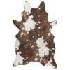 vidaXL Tapis marron et blanc motif vache lavable