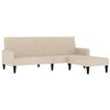 vidaXL Canap&eacute;-lit &agrave; 2 places avec tabouret Cr&egrave;me Tissu microfibre