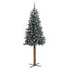 vidaXL Sapin de Noël mince Vert 180 cm PVC et bois de pin massif