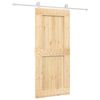 vidaXL Porte coulissante et kit de quincaillerie 90x210 cm pin massif