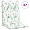 vidaXL Coussins de chaise &agrave; dossier bas lot de 2 mod&egrave;le de feuille