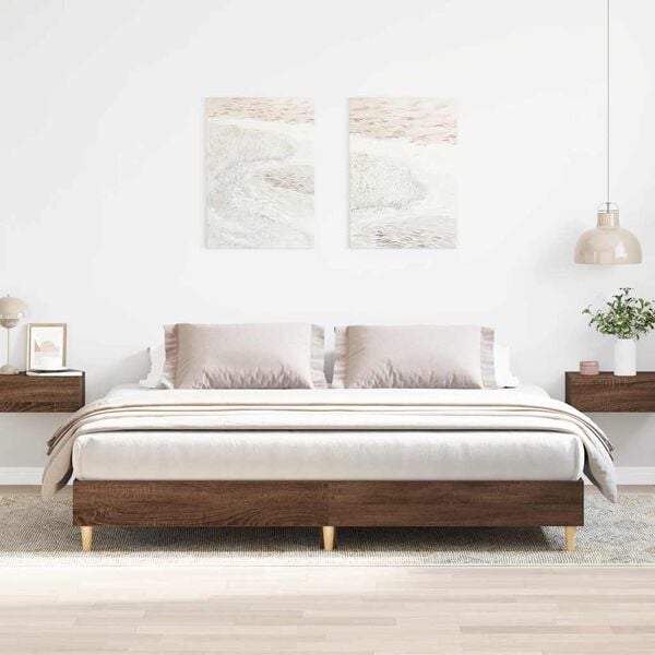 vidaXL Cadre de lit sans matelas ch&ecirc;ne marron 160x200 cm