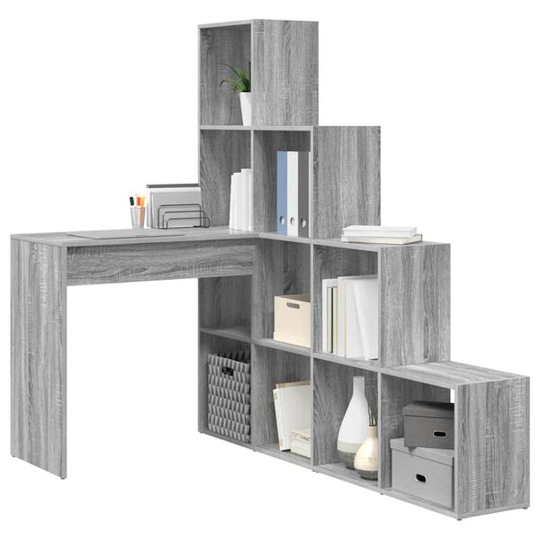 vidaXL Bureau d'angle Gris Sonoma 101,5 x 149,5 x 149,5 cm