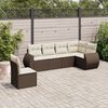 vidaXL Salon de jardin avec coussins 6 pcs marron r&eacute;sine tress&eacute;e
