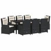 vidaXL Ensemble de salle &agrave; manger pour jardin 9 pcs Noir polyrotin