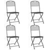 vidaXL Chaises pliantes, lot de 4, en maille m&eacute;tallique d&eacute;ploy&eacute;e anthracite