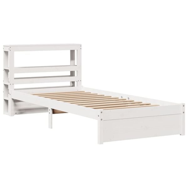 vidaXL Cadre de lit avec t&ecirc;te de lit sans matelas blanc 90x200 cm