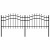 vidaXL Cl&ocirc;ture de jardin Woerden avec pointe en forme de lance, acier noir 240 x 100 cm