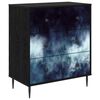 vidaXL Commode RAALTE Impression marbre bleu 66 x 36,5 x 76 cm