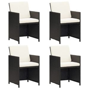 vidaXL Chaises de jardin lot de 4 R&eacute;sine tress&eacute;e Noir