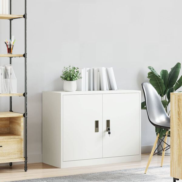 vidaXL Armoire de rangement Blanc 90 x 40 x 70 cm Acier