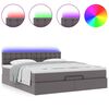 vidaXL Lit ottoman avec matelas & LED Gris 160x200cm similicuir