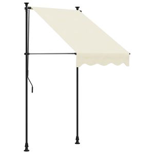 vidaXL Auvent r&eacute;tractable cr&egrave;me 100x150 m tissu et acier