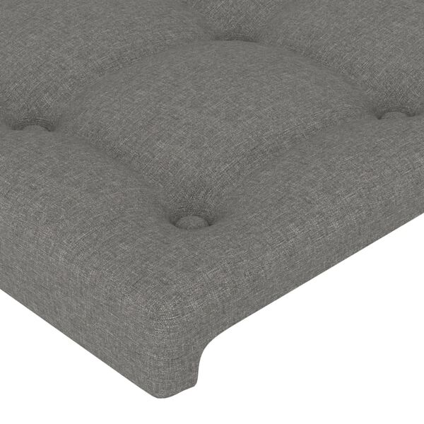 vidaXL T&ecirc;tes de lit 2 pcs Gris fonc&eacute; 72x5x78/88 cm Tissu