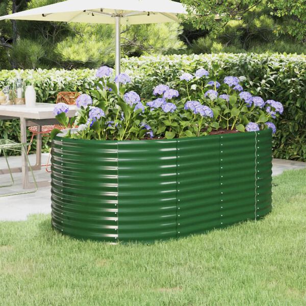 vidaXL Lit sur&eacute;lev&eacute; de jardin Acier galvanis&eacute; 175x100x68cm Vert