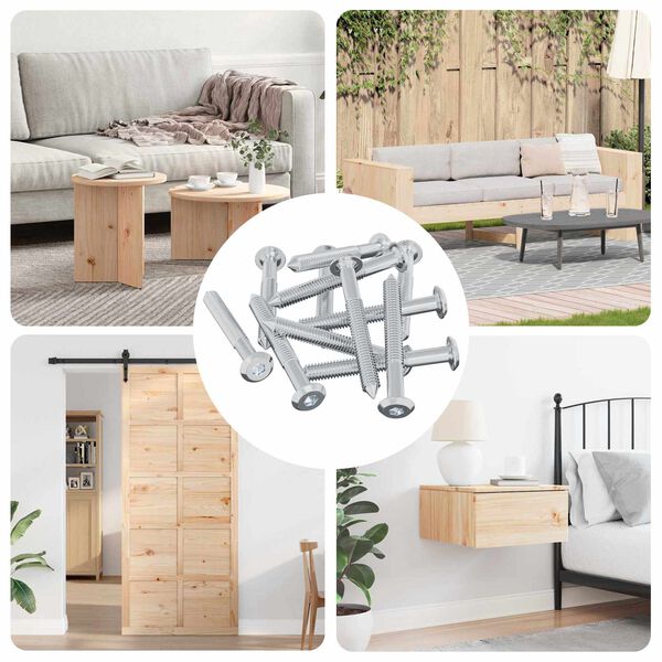 vidaXL Vis 12 pcs Argent&eacute; M6 x 50 mm Acier