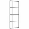 vidaXL Porte coulissante Verre ESG d&eacute;poli et aluminium 76x205 cm Noir