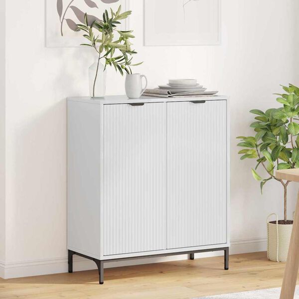 vidaXL Buffet Blanc brillant 69,5 x 33 x 82 cm Bois d'ing&eacute;nierie