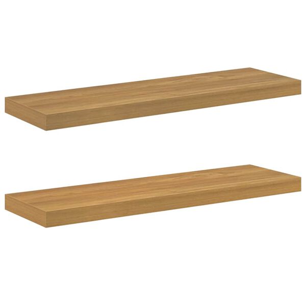 vidaXL &Eacute;tag&egrave;re Murale 2 pcs Marron 90 x 23,5 x 4 cm Bois d'ing&eacute;nierie