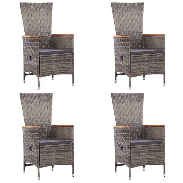 vidaXL Ensemble &agrave; manger de jardin 5 pcs gris