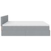 VidaXL Cadre de lit ottoman et matelas gris clair 160x200cm tissu