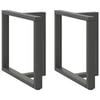 vidaXL Pieds de table &agrave; manger en T 2 pi&egrave;ces Anthracite 80 x 35 x (72-73) cm Acier