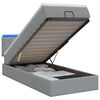 vidaXL Lit coffre avec matelas et LED Gris clair 90 x 200 cm Tissu