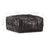 vidaXL Pouf 60 x 60 x 30 cm Noir Cuir véritable de chèvre