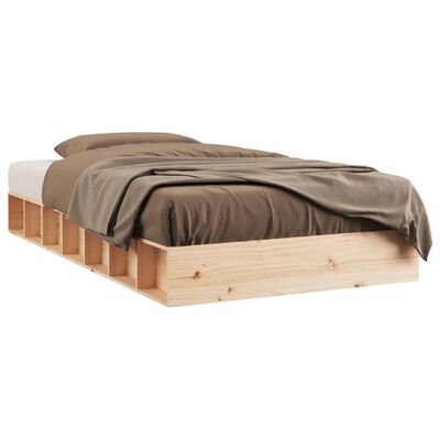 vidaXL Cadre de lit 75x190 cm Petit simple Bois massif