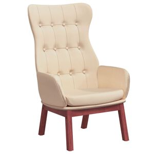 vidaXL Chaise de relaxation Cr&egrave;me Tissu
