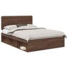 vidaXL Cadre de lit Ch&ecirc;ne brun 140 x 200 cm Bois de pin massif