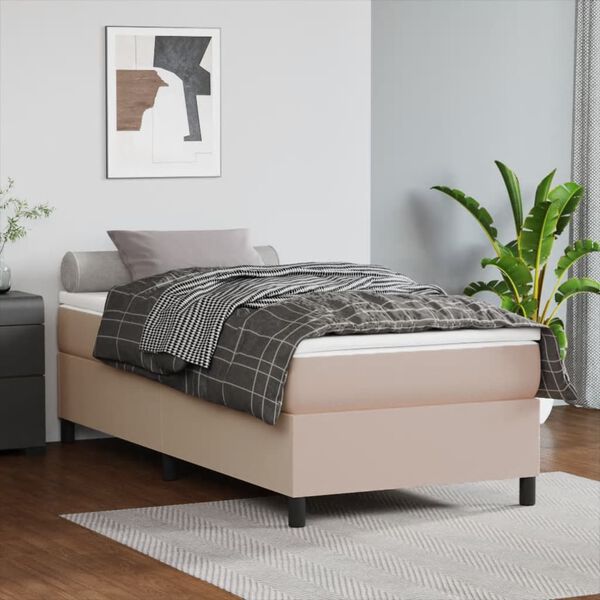 vidaXL Sommier à lattes de lit avec matelas Cappuccino 90x190 cm