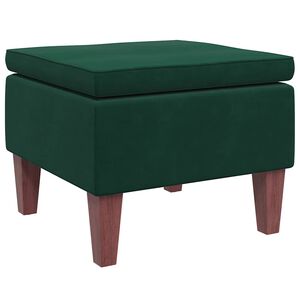 vidaXL Tabouret avec pieds en bois Vert fonc&eacute; Velours