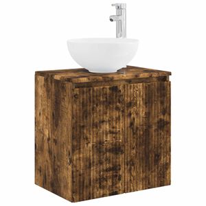 vidaXL Vanit&eacute; de lavabo mural Ch&ecirc;ne fum&eacute; 49,5 x 41 x 64,5 cm