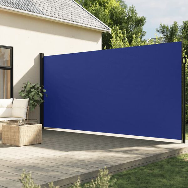 vidaXL Auvent lat&eacute;ral r&eacute;tractable bleu 200x500 cm